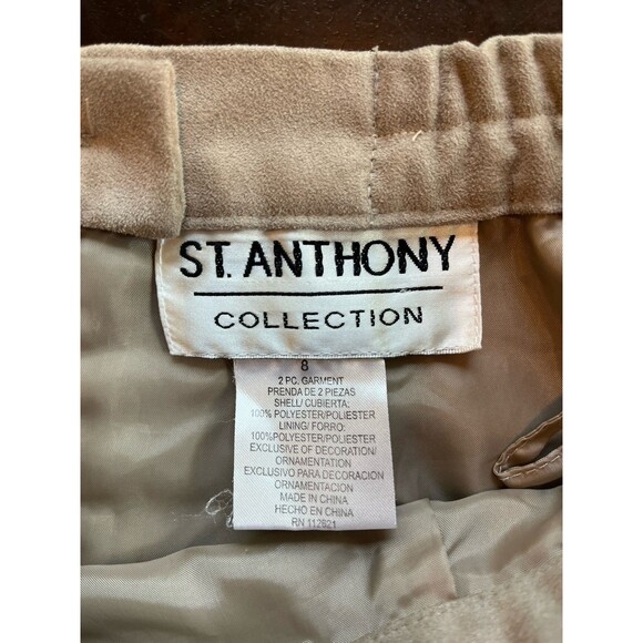 Vintage Embroidered ST. ANTHONY COLLECTION Faux Suede Long Pencil Skirt, Size 8 - Picture 4 of 8